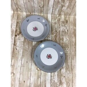 2 VTG Seyei Fine China Salad Dessert Plates 7.25" Blue Rose Bella Maria 2129